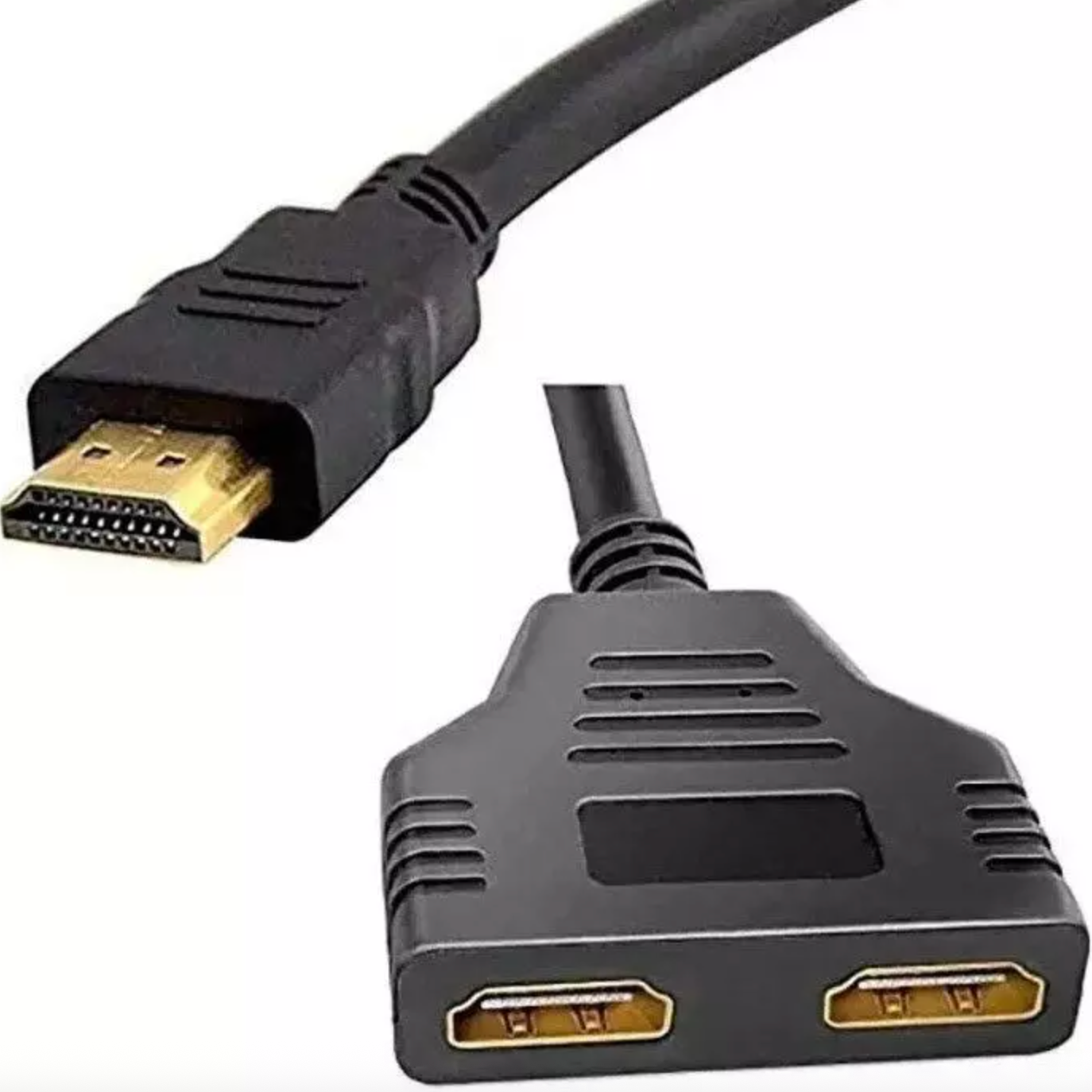 Cable Divisor Hdmi Splitter Y De 1 Macho A 2 Hembras Negro – imagen 2