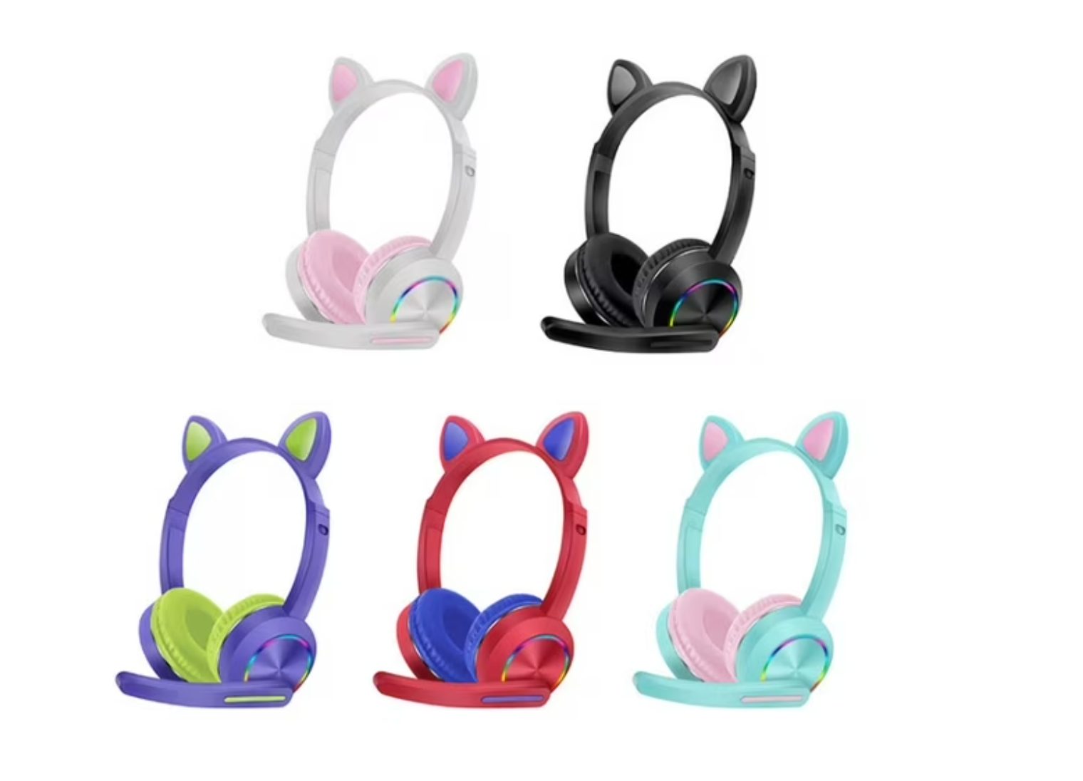 Audífonos Headset Bluetooth Led Akz-k23 Celeste – imagen 3