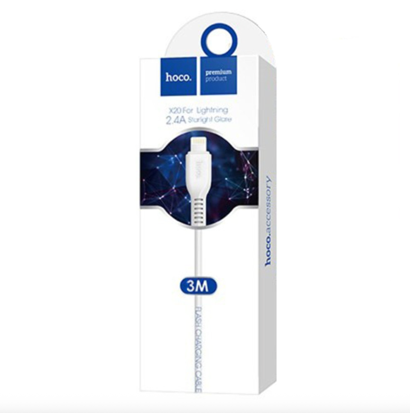 Cable Usb a Lightning Hoco X20 3 Metros Blanco – imagen 3