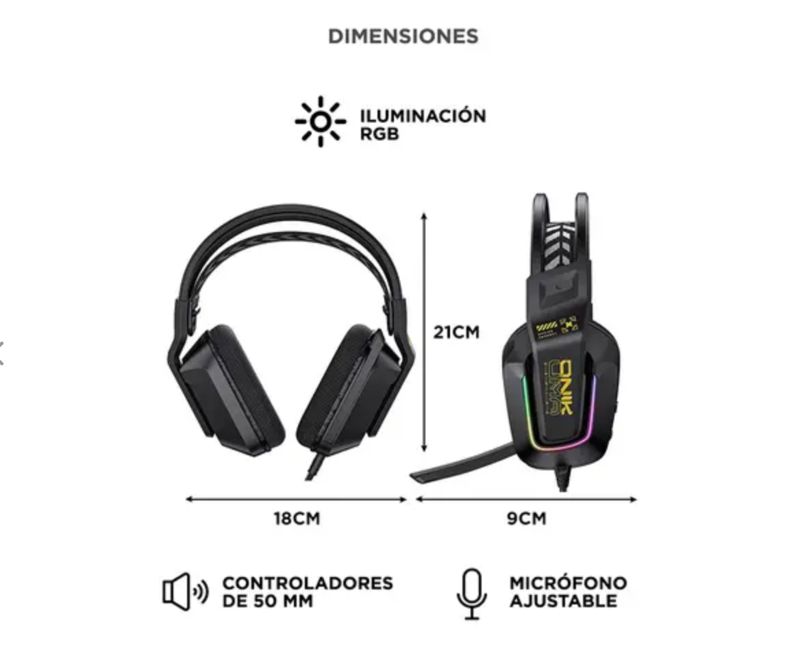 Audifonos Gamer Onikuma X13 Sonido Envolvente Micrófono Rgb Negro – imagen 4