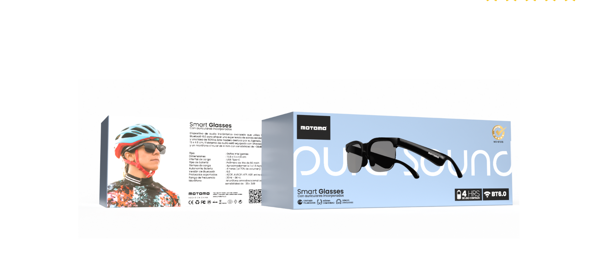 Lentes Audifonos Inteligentes Bluetooth Motomo Mo-Btg16 Negro – imagen 2