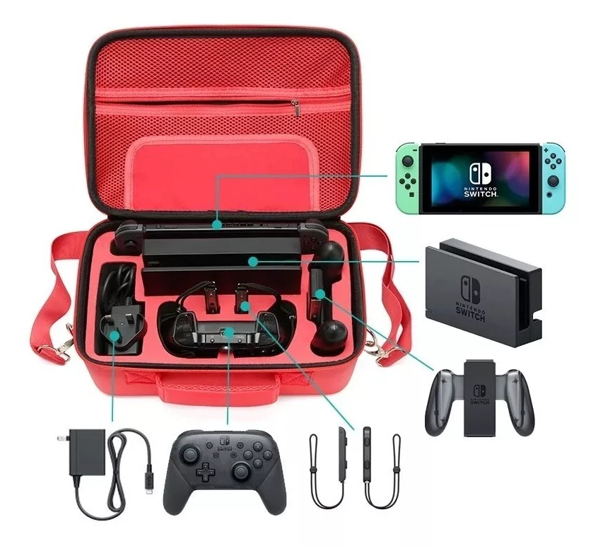 Bolso Maleta Protector Para Nintendo Switch / Oled Con Correa Mario
