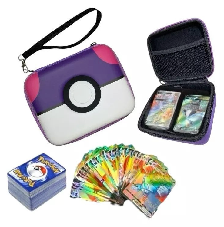 Bolso Estuche Protector Para Cartas Pokemon Morado