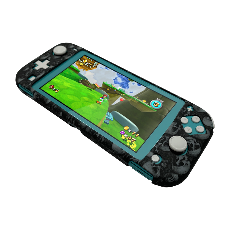 Carcasa Protectora Silicona Nintendo Switch Lite Calavera Negra