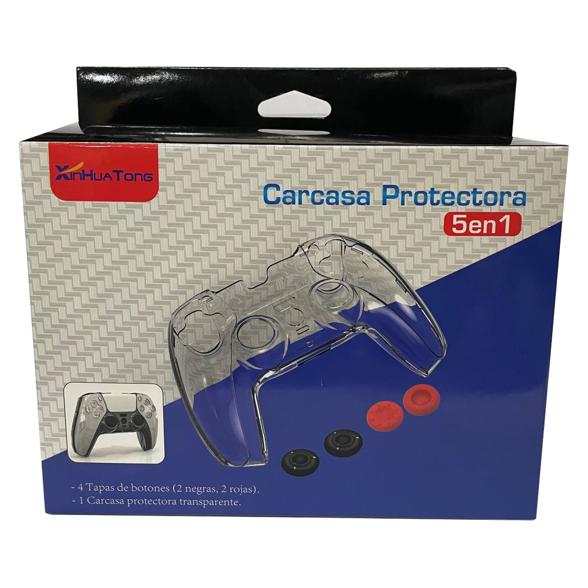 Protector Acrilico Control Ps5 Transparente + 4 Grips – imagen 2