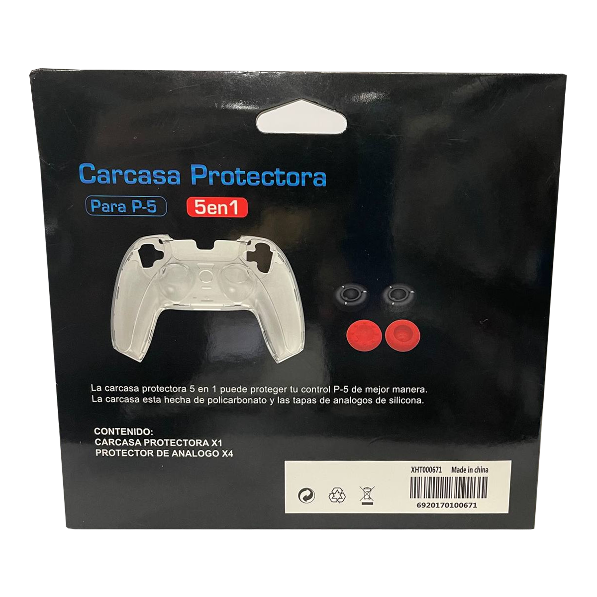 Protector Acrilico Control Ps5 Transparente + 4 Grips – imagen 3