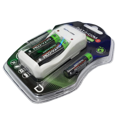 Cargador De Pilas Recargables Aa Aaa 9v + 2 Pilas AA Datacom – imagen 2