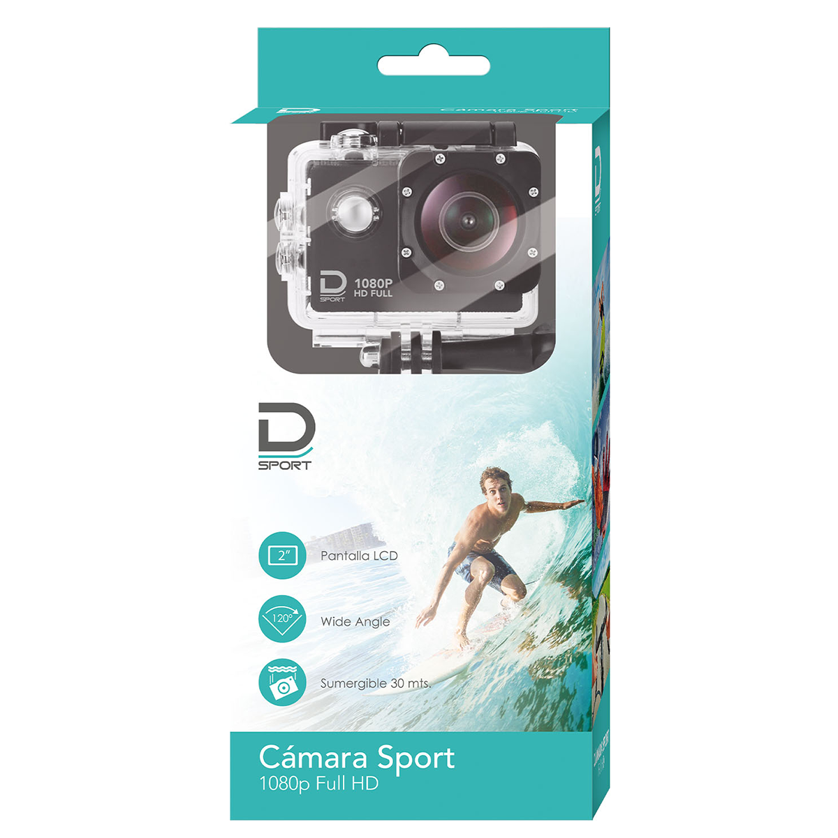 Camara Deportiva Video 1080P Full HD Pantalla Datacom Negro