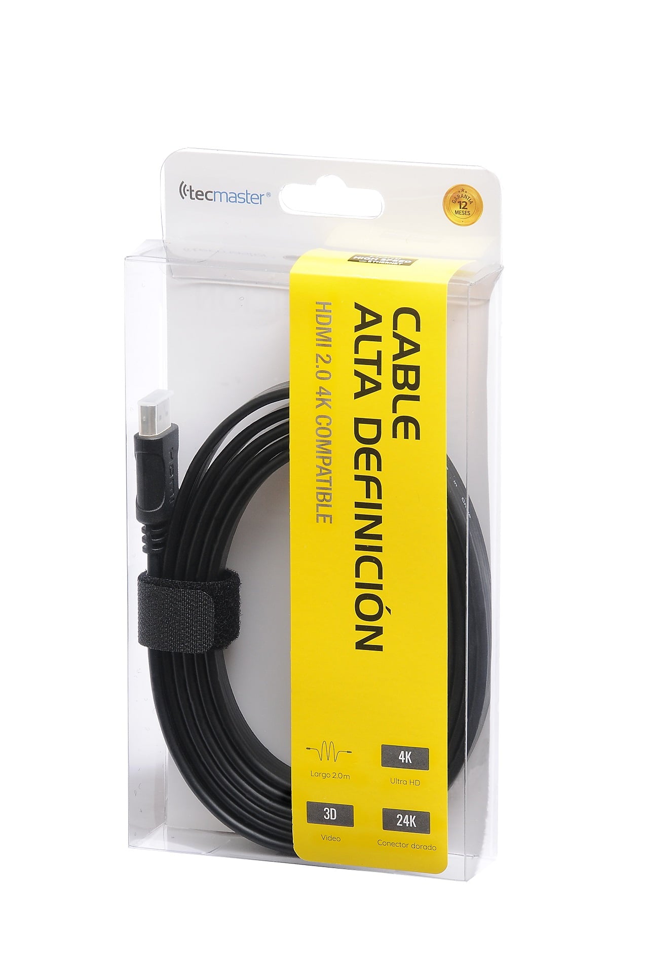 Cable Hdmi Tecmaster Uhd 4k 3d V2.0 1.8 Metros Negro – imagen 2