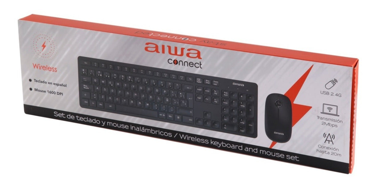 Aiwa Combo Teclado + Mouse Inalámbrico Fc783b Negro – imagen 5