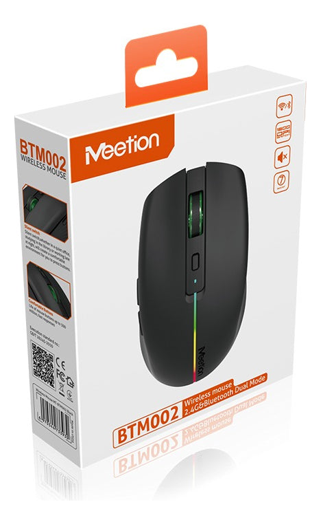 Mouse Vertical Dual Wireless Bluetooth Meetion Btm002 Negro – imagen 2