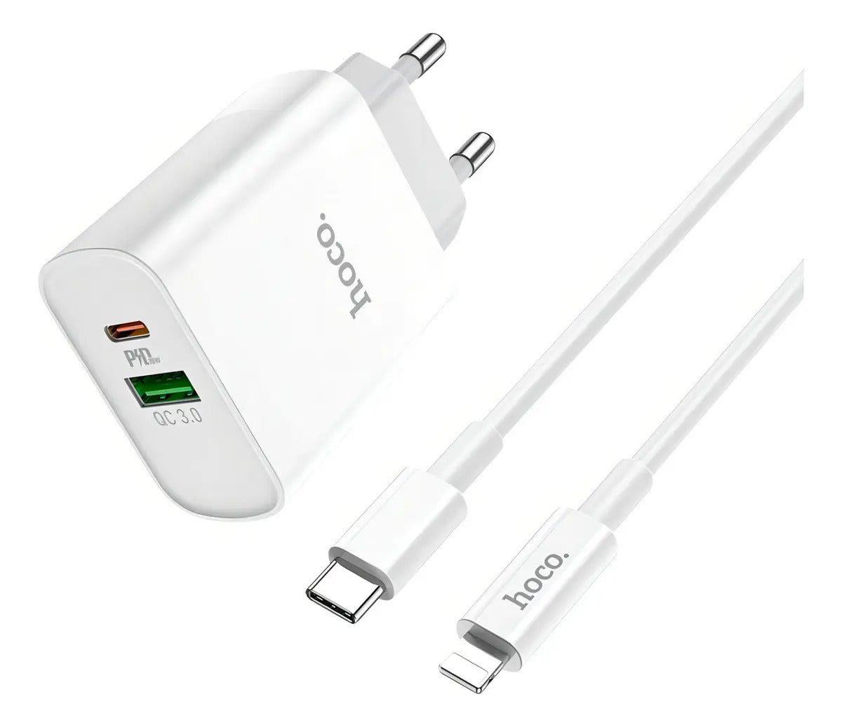 Cargador Hoco C80a 20w Carga Rapida QC3.0 + Cable Lightning – imagen 2