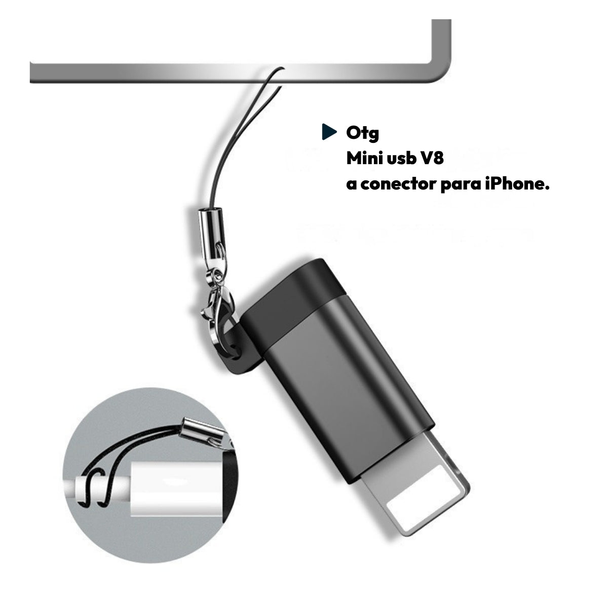 Adaptador Mirco Usb Para Lightning Yesido Gs05 Negro – imagen 2