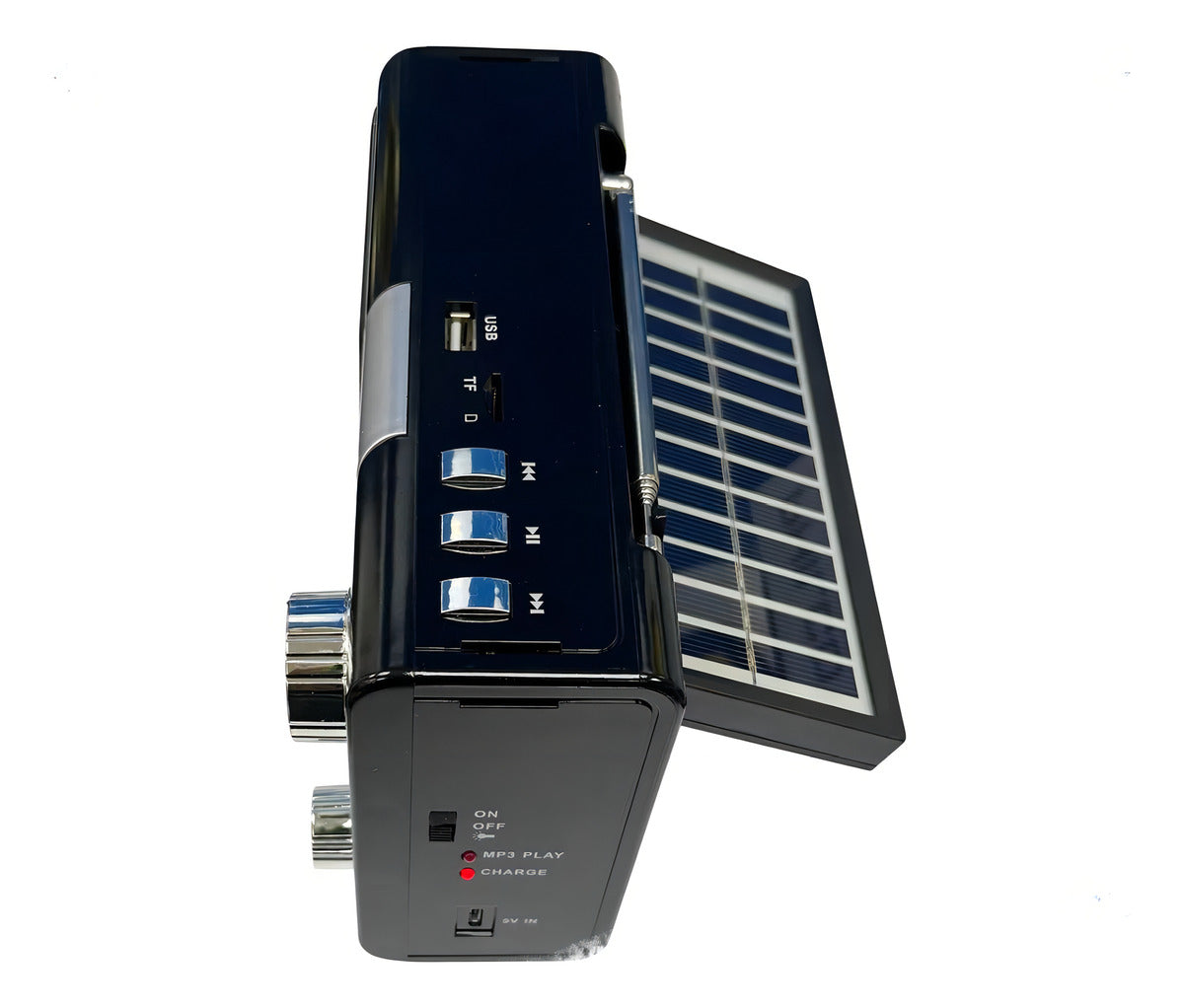 Radio Portátil AM FM SW Solar Band 3 LED USB TL635 Tecnolab Negro – imagen 3