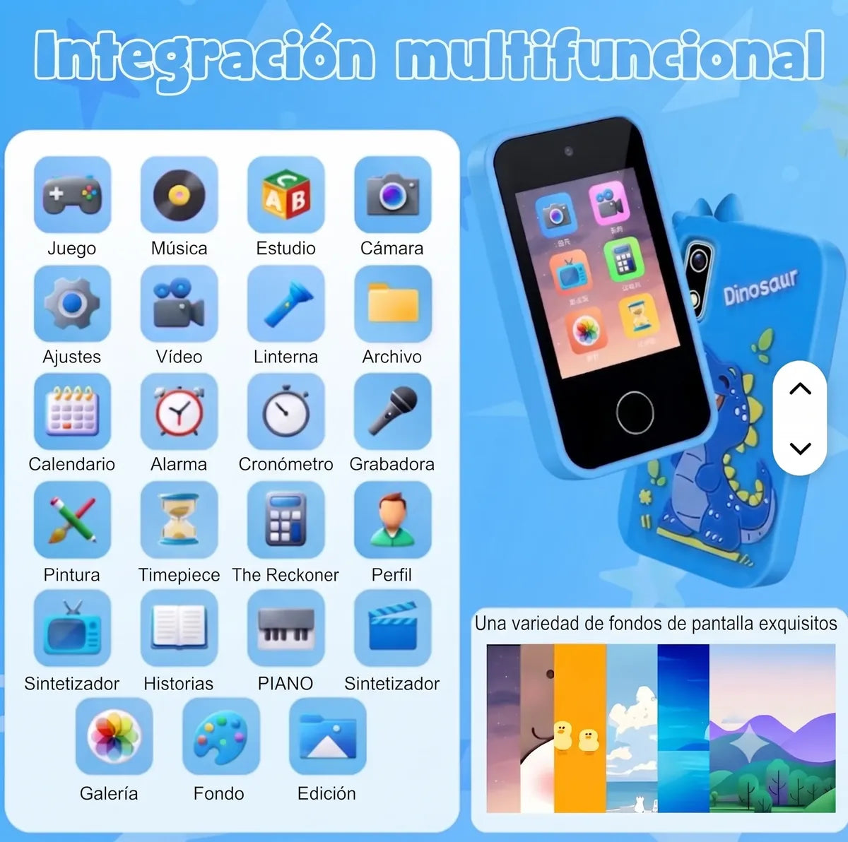 Teléfono Infantil Qiop A10 con Cámara 48 MP y Pantalla 2.8" Azul - vista 3