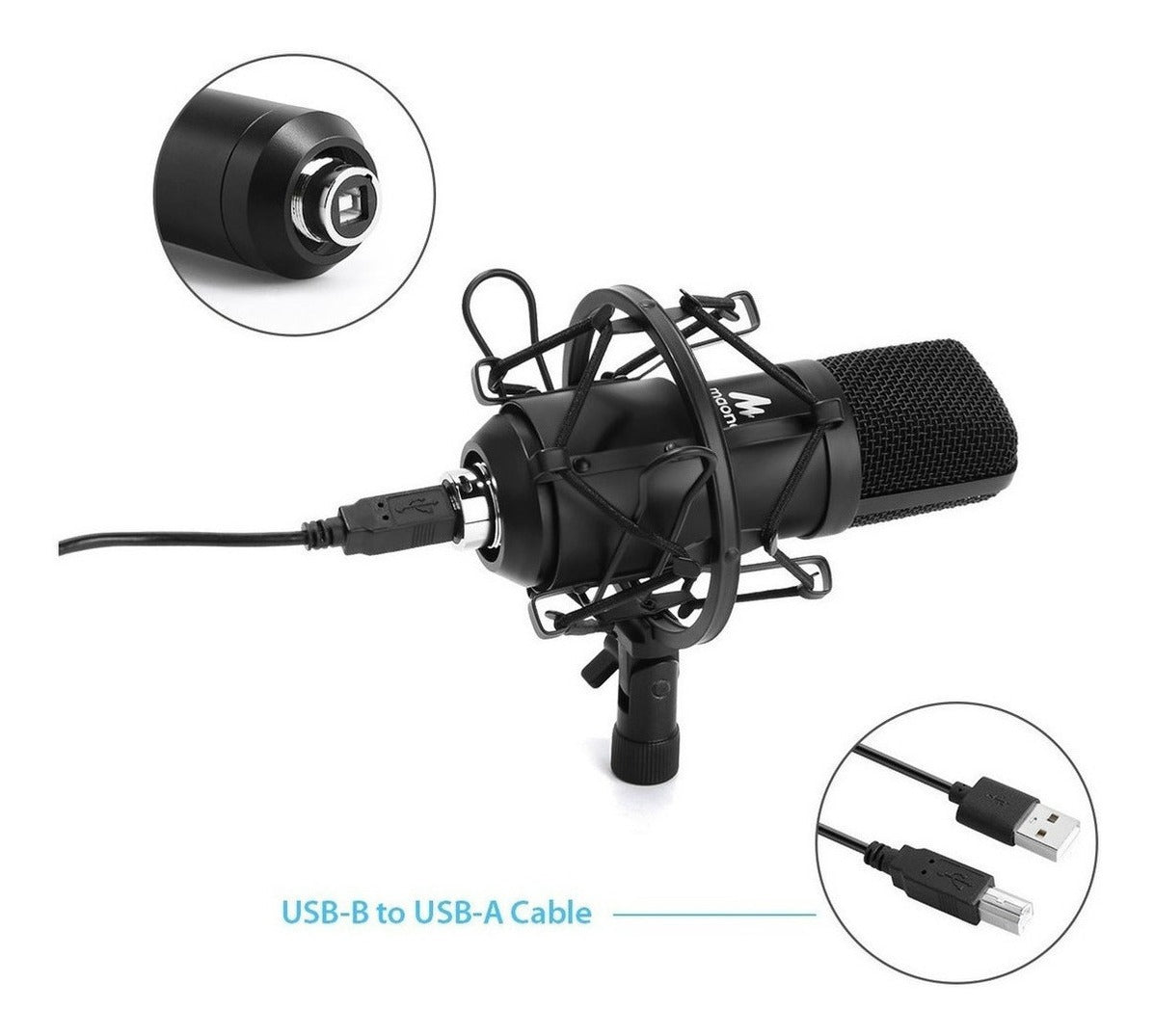 Kit Microfono Podcasting Usb Maono Au-a04 Con Brazo Negro – imagen 3