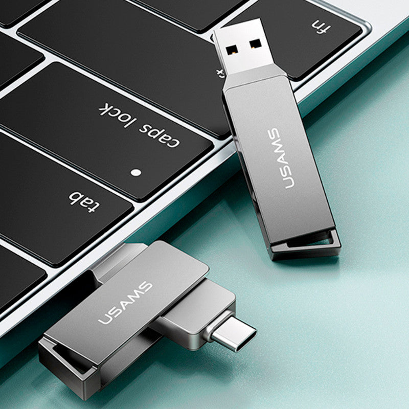 Pendrive Usams Dual Usb 3.0 + Tipo C 64 Gb Gris – imagen 3