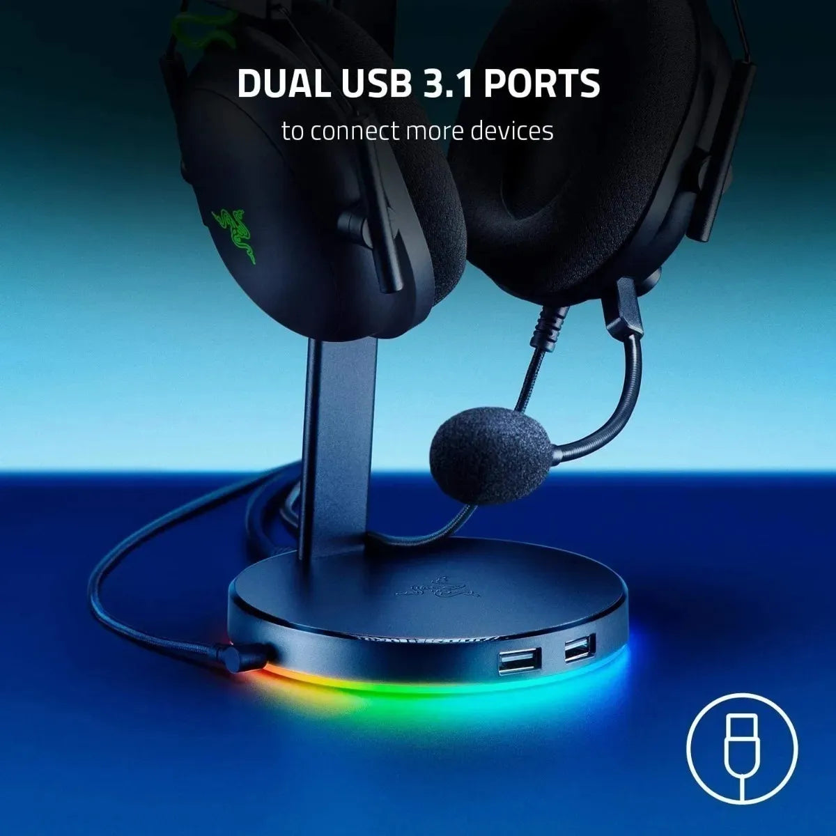 Soporte De Audifonos Razer Base Station V2 Chroma Usb Hub Rosado – imagen 6
