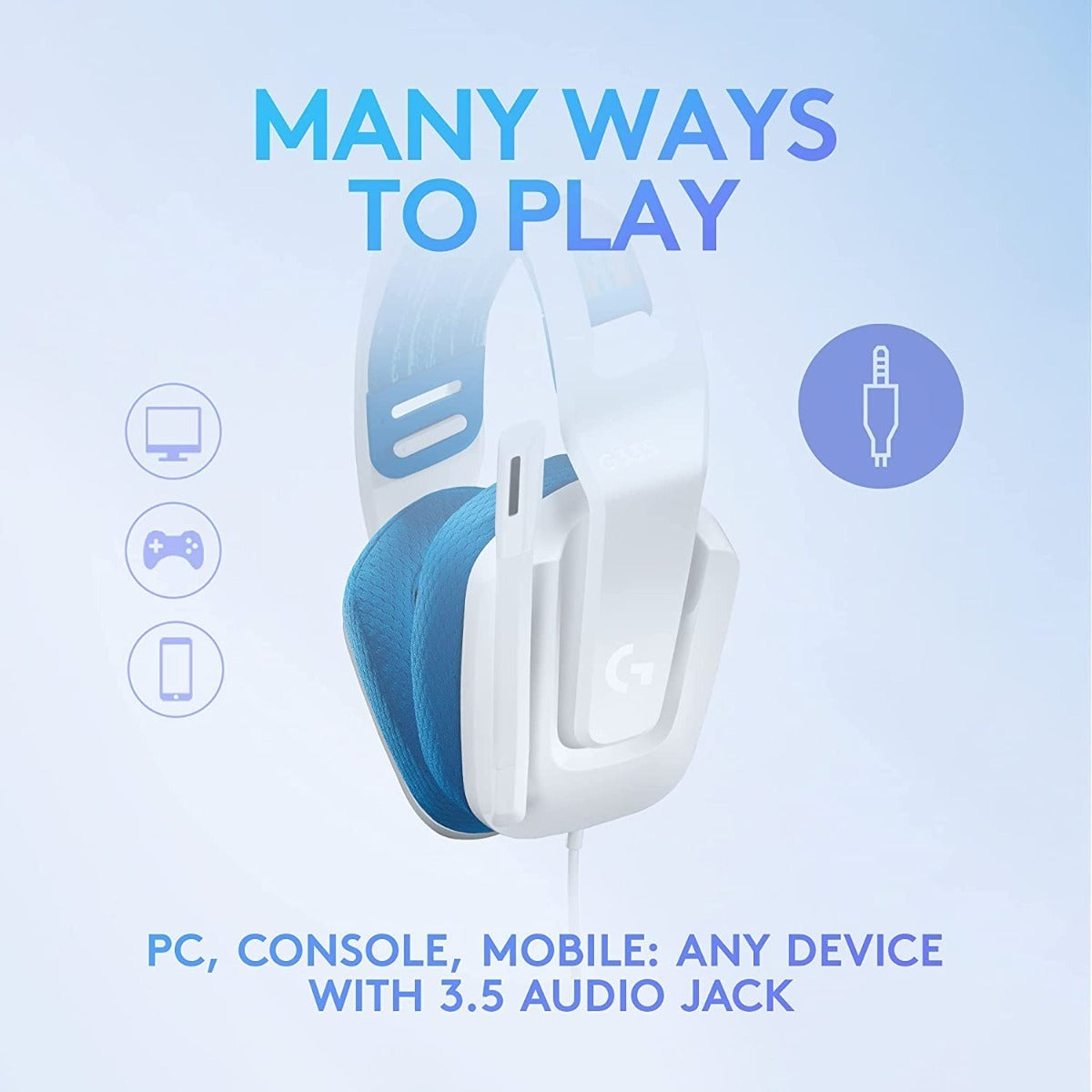 Audifonos Gamer Logitech Logitech G335 Pc Ps4 Switch Xbox Blanco – imagen 5