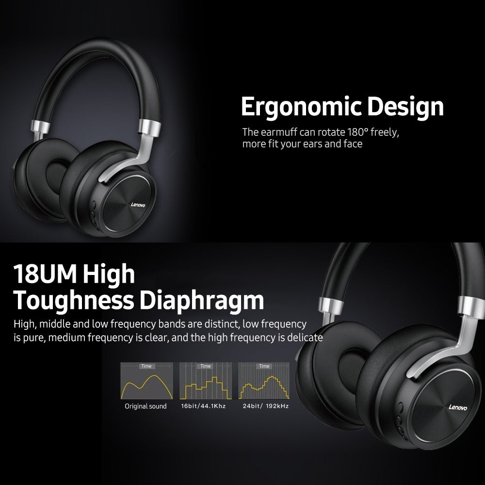 Audifonos Bluetooth Lenovo HD800 Negro – imagen 2