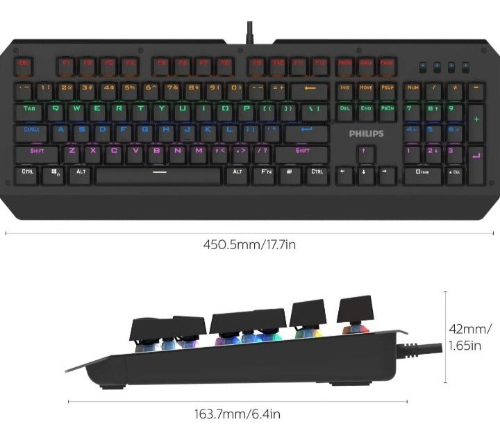 Teclado Gamer Mecanico Philips Rgb G413 SPK8413 Negro – imagen 2