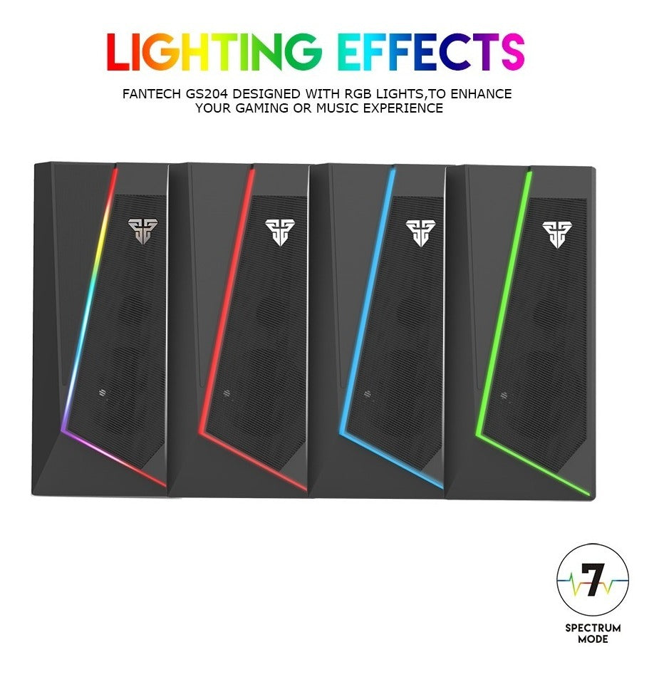 Parlantes Gamer Fantech Gs 204 Rgb 2.0 Negro – imagen 3