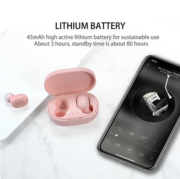 Audífonos In Ear Bluetooth Mipods A6s Tws Rosa – imagen 2