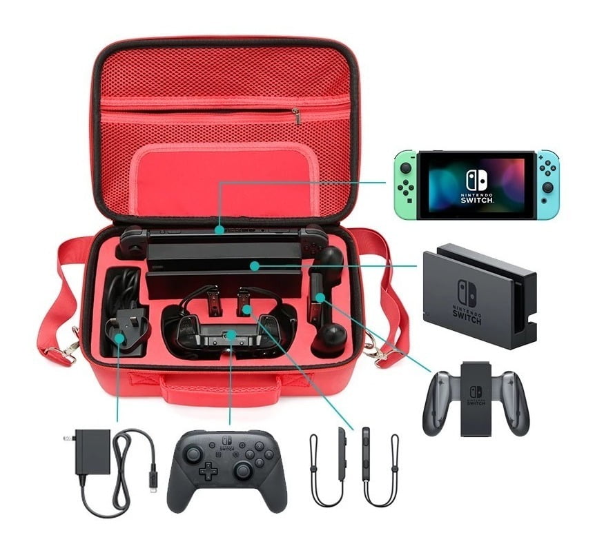 Maleta Bolso Nintendo Switch Mario + Lamina Mica De Vidrio – imagen 2