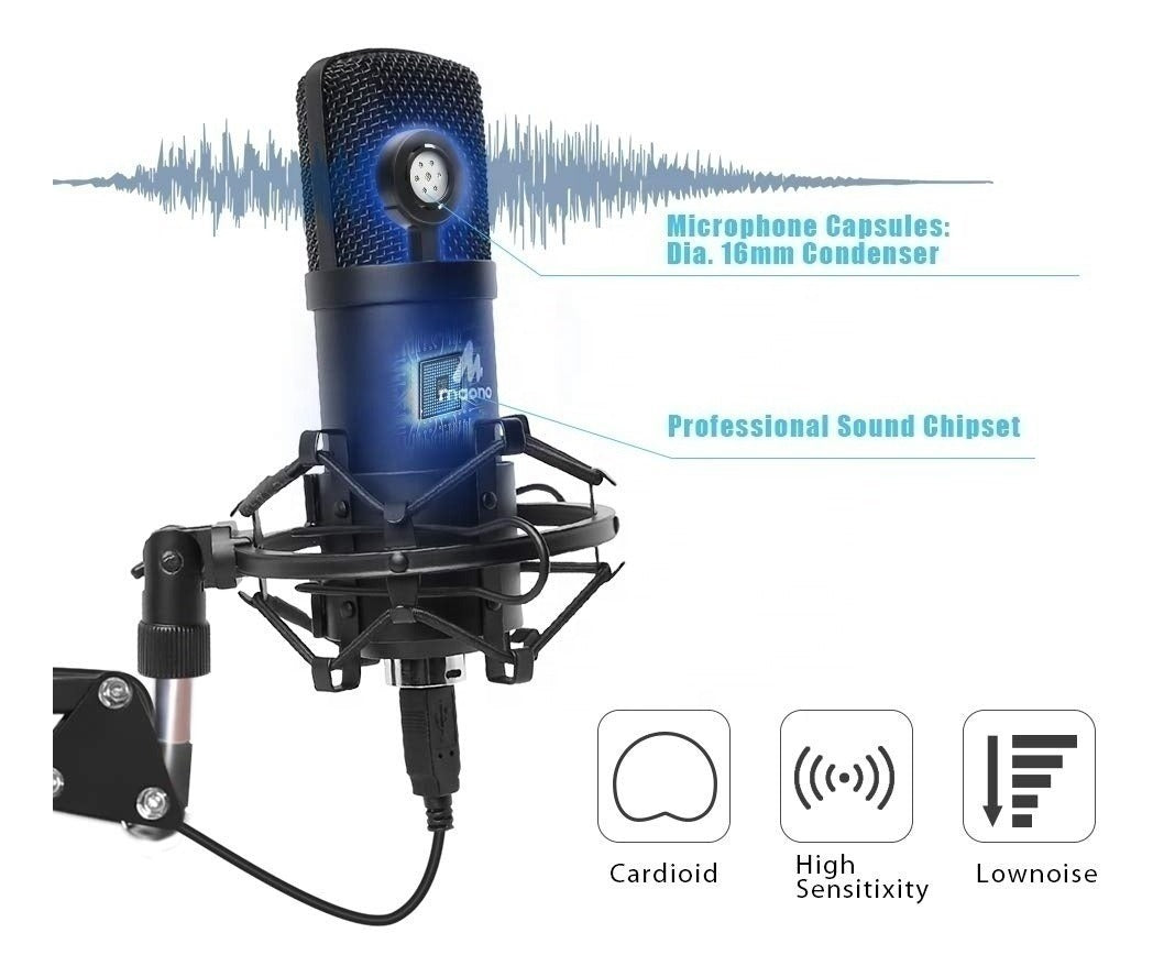 Kit Microfono Podcasting Usb Maono Au-a04 Con Brazo Negro – imagen 4