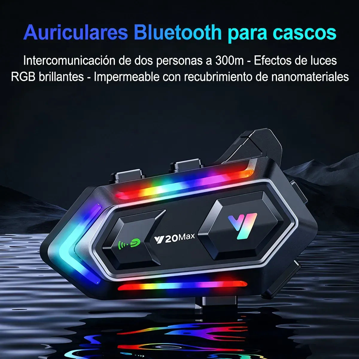 Intercomunicador Para Casco Moto Bluetooth Moto Y20 Max Negro