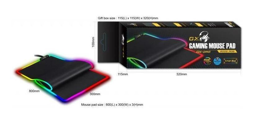 Mousepad Gamer Rgb Genius Gx-pad 800s Xl 30x80cm Negro – imagen 2