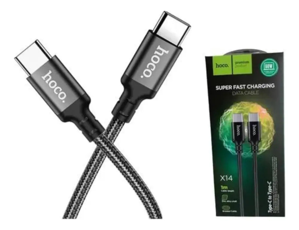 Cable Tipo C a Tipo C Hoco X14 1 Metro Negro – imagen 2