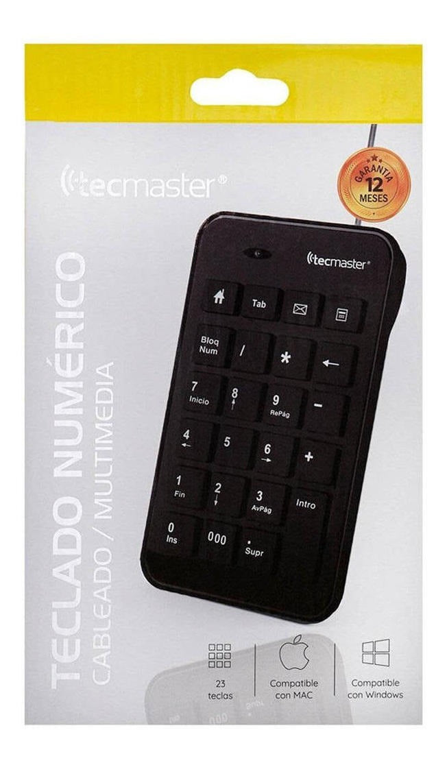 Teclado Numerico Tecmaster Teclas Planas Negro – imagen 2