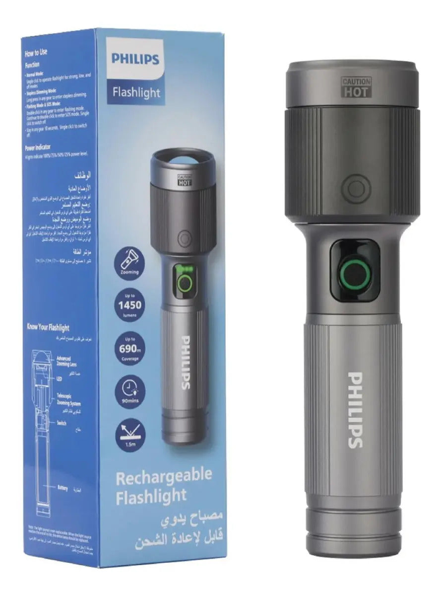 Linterna Recargable Philips 30w Tipo C 1450lm SFL5141/56 Gris – imagen 3