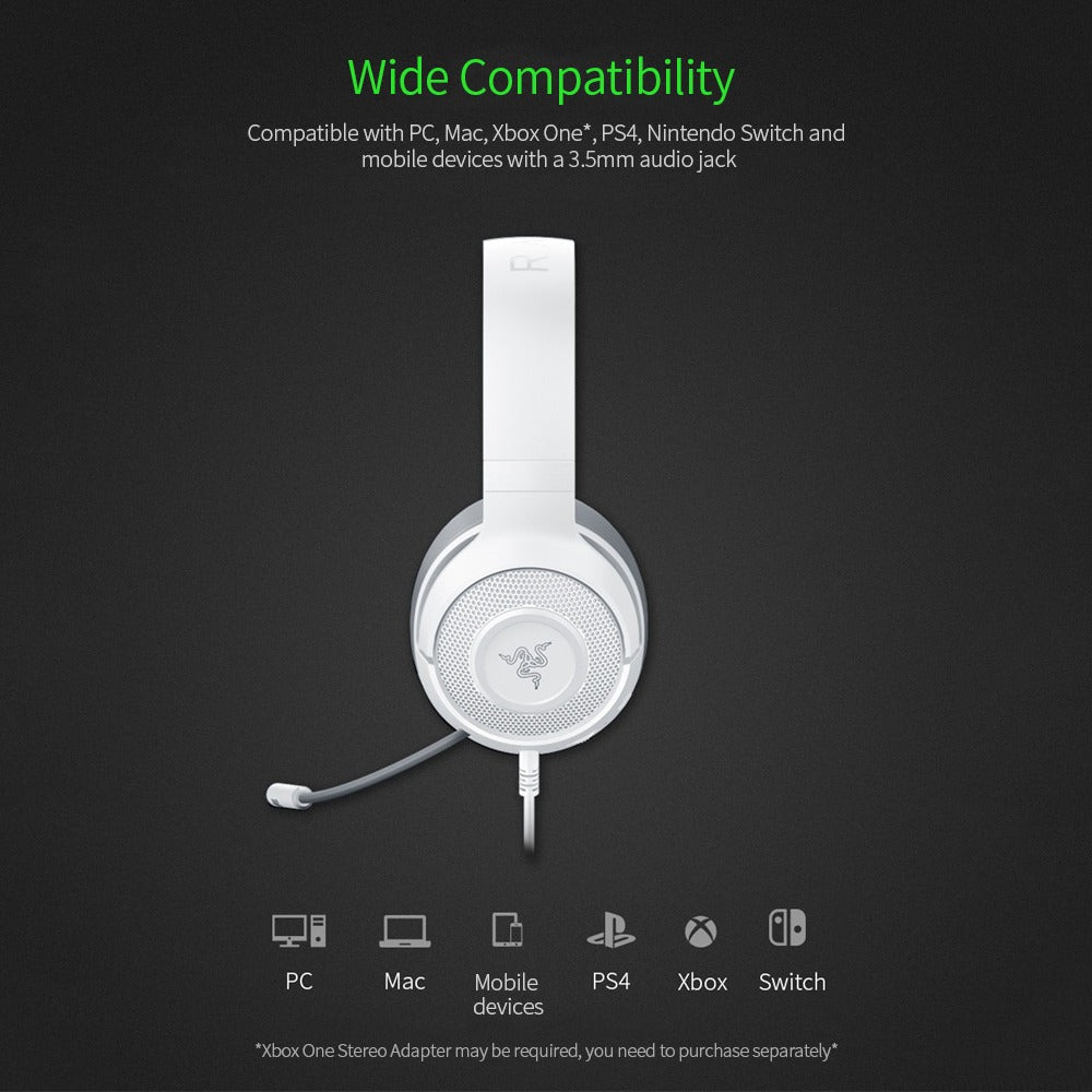 Audífonos Gamer Razer Kraken X Pc Mac Ps4 Switch Xbox 7.1 Blanco – imagen 2