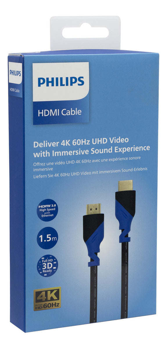 Cable Hdmi a Hdmi 4k 1,5 Metros Philips Negro – imagen 3