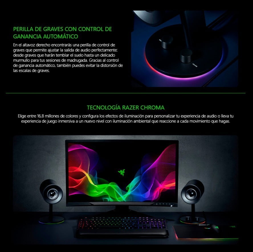 Parlante Gamer Razer Nommo Chroma 2.0 Rgb Negro – imagen 5