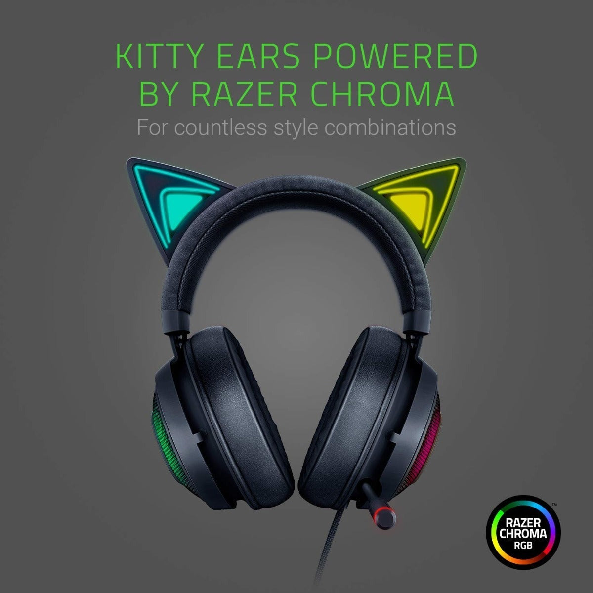 Audifonos Gamer Razer Kraken Kitty Chroma Rgb Usb Negro – imagen 2