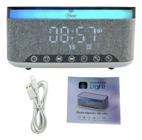 Radio Despertador Ambient Light Alarma Y Sonido Mlab 9673 Gris – imagen 5