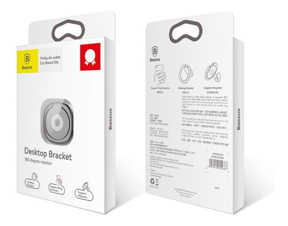 Soporte De Telefono Anillo Privity Baseus Gris – imagen 4