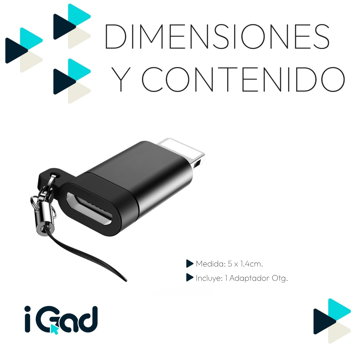 Adaptador Mirco Usb Para Lightning Yesido Gs05 Negro – imagen 3