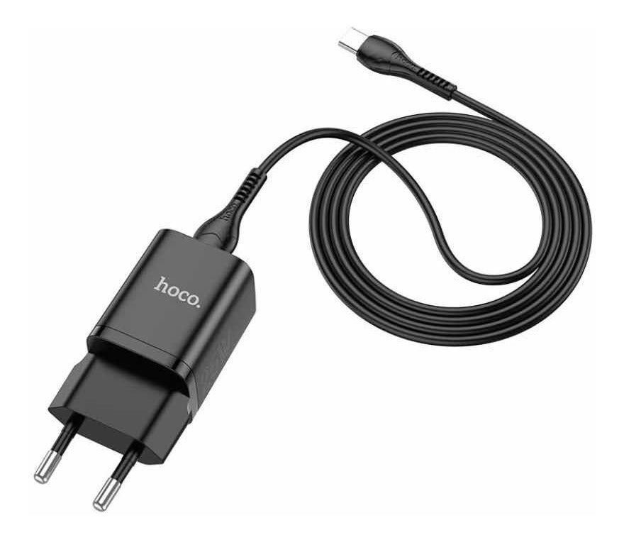 Cargador + Cable Tipo C Hoco N19 25w Negro – imagen 3