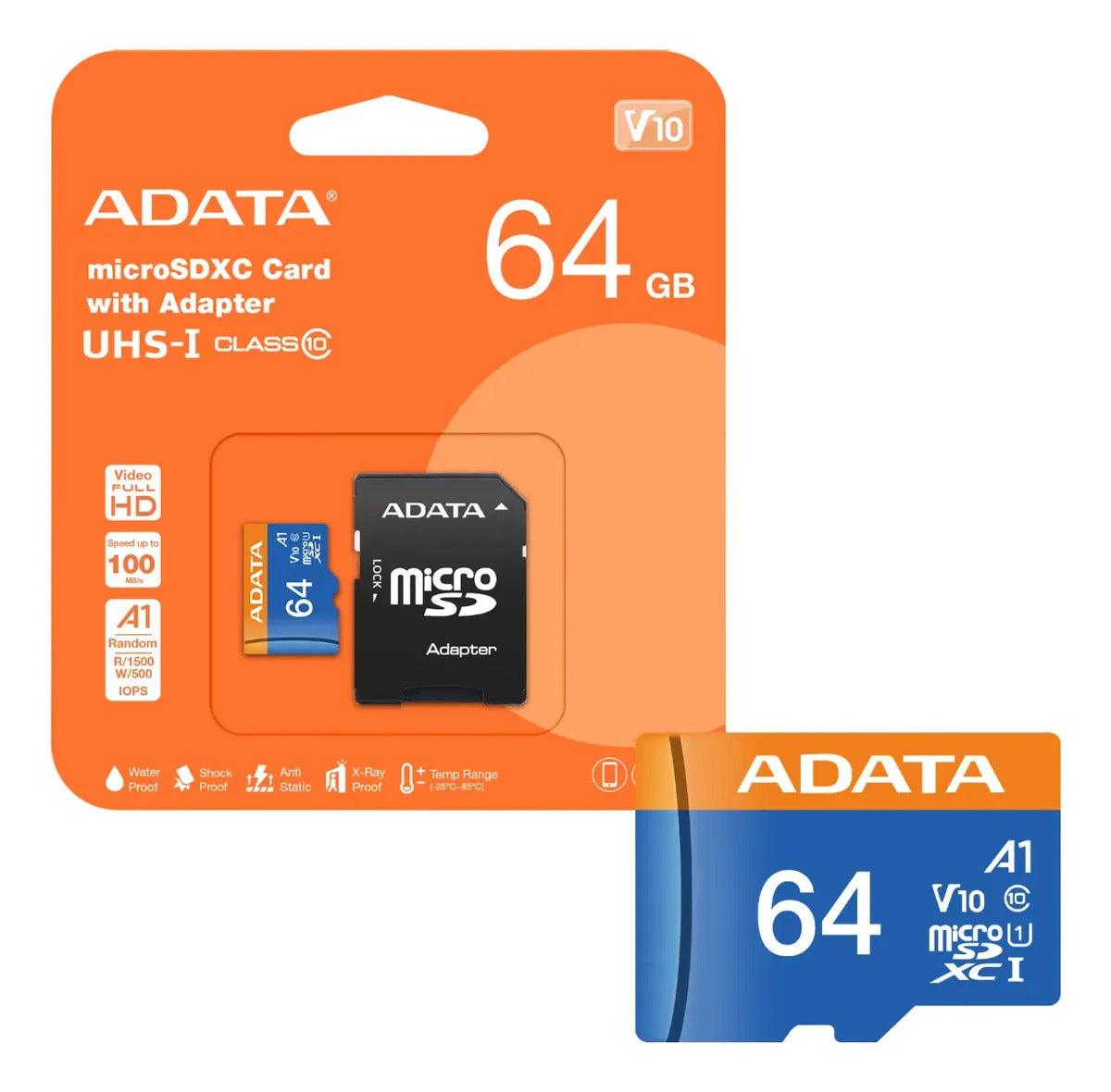 Tarjeta MicroSD ADATA Premier 64 GB Clase 10 UHS-I A1 100 MB/s - vista 2