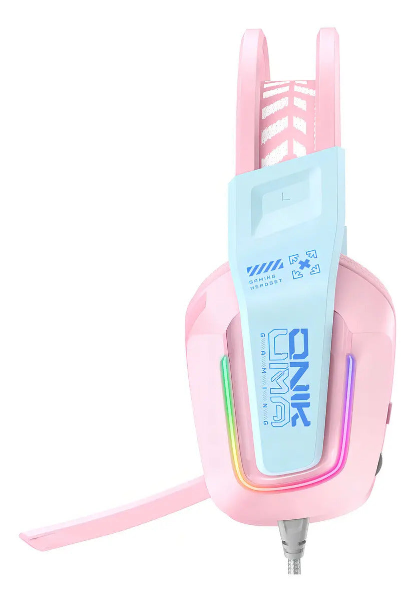 Audifonos Gamer Onikuma X13 Sonido Envolvente Micrófono Rgb Rosado – imagen 3