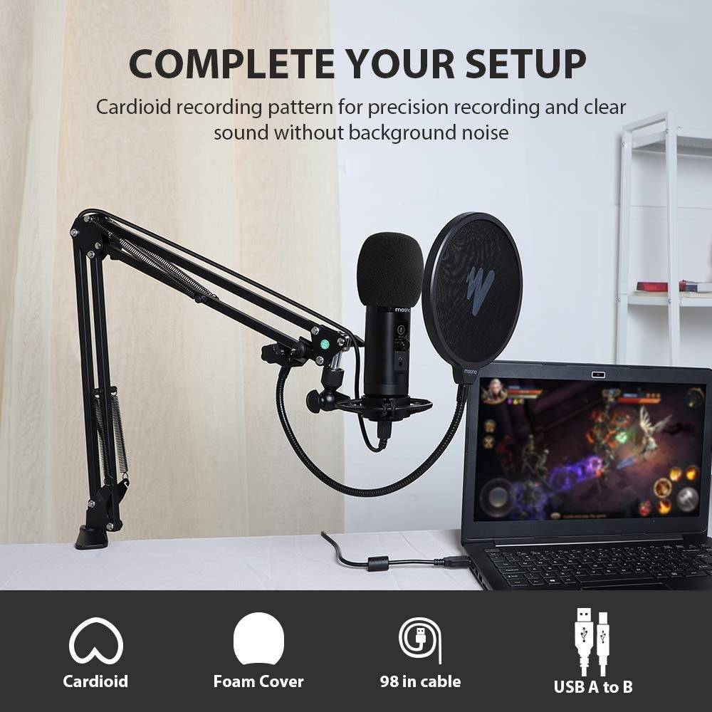 Kit Microfono Podcasting Usb Maono Au-pm422 Con Brazo Negro – imagen 4