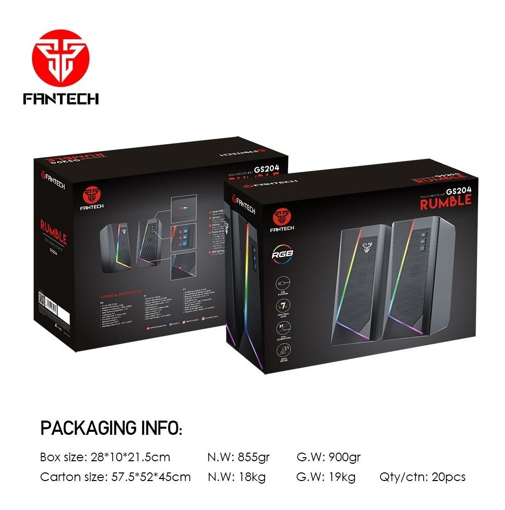 Parlantes Gamer Fantech Gs 204 Rgb 2.0 Negro – imagen 5