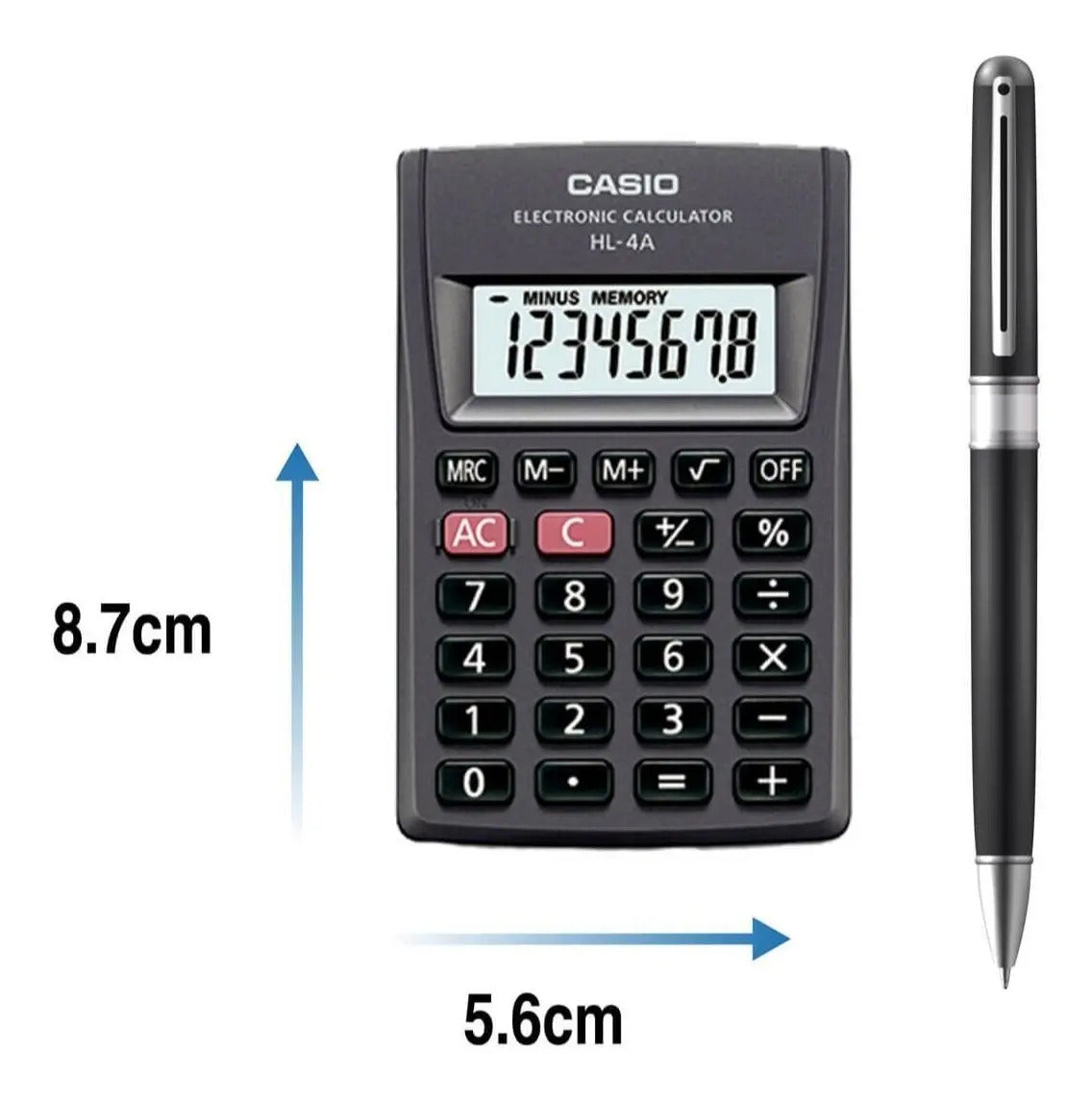 Calculadora De Bolsillo Casio Hl-4a-w-dp Negro – imagen 2