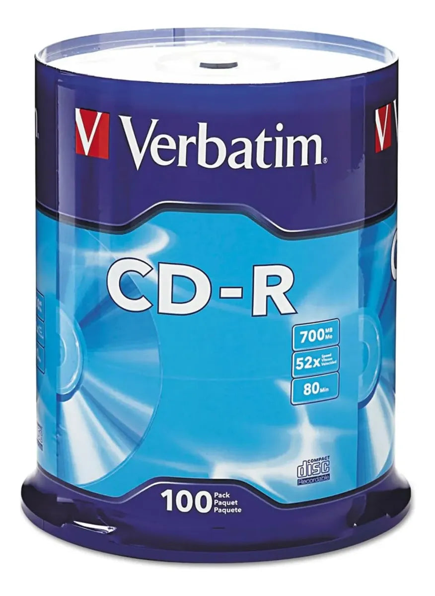 CD-R Verbatim 52x 700MB 80 min Pack 100 Unidades