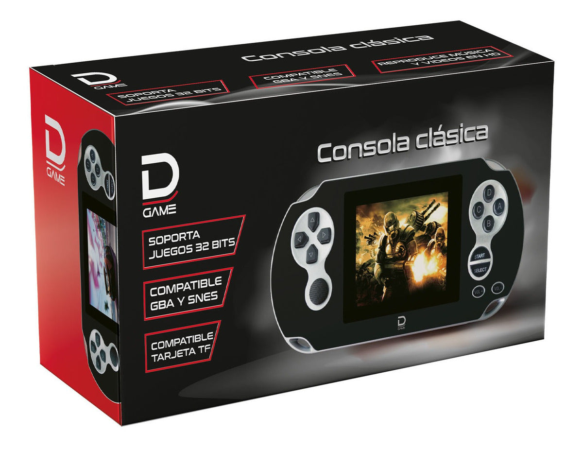 Consola Portatil Recargable 32 Bits Datacom Negro – imagen 2