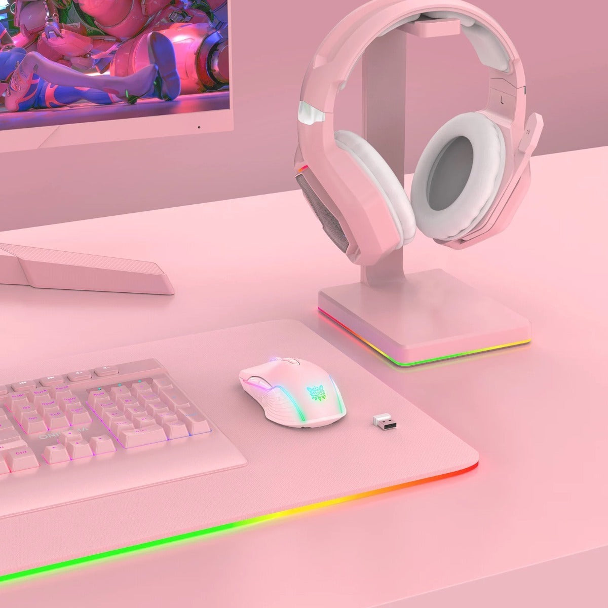 Mouse Gamer Onikuma Cw905 Inalámbrico Rgb Rosado – imagen 5